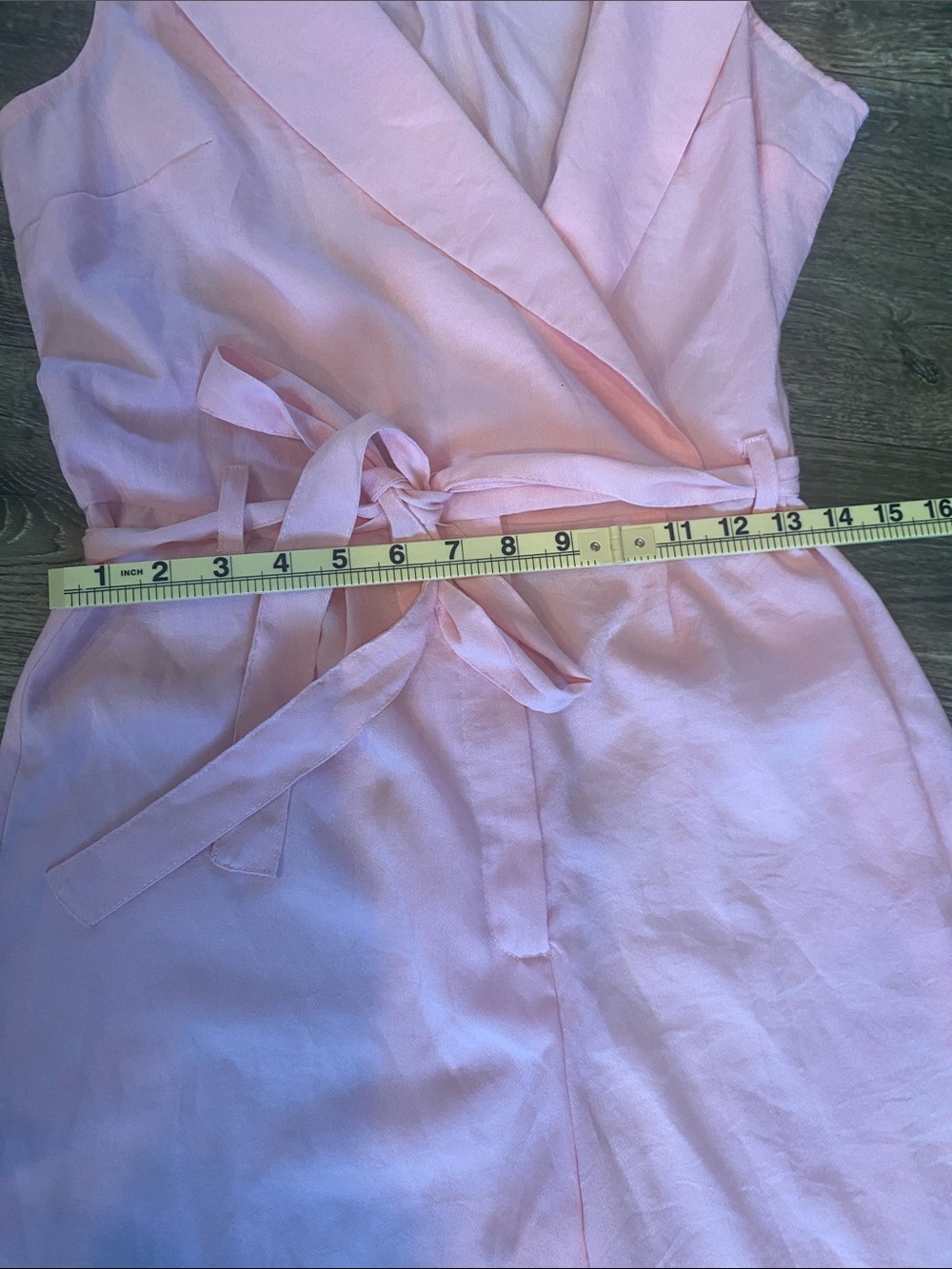 Sleeveless Tie-Waist Pink Wide-Leg Jumpsuit - Picture 2 of 7